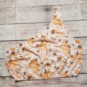 AMERICAN EAGLE Floral One Shoulder Crop Top L